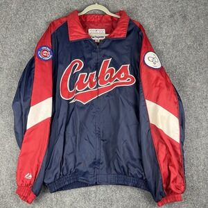Vtg Harry Caray Chicago Cubs Majestic XL Jacket Mens Nylon Full Zip MLB Korea